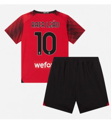 AC Milan Rafael Leao #10 Hemmaställ Barn 2023-24 Kortärmad (+ Korta byxor)